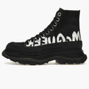 Alexander Mcqueen Tread Slick Boot Polyfaille Graffiti Black White (women's)