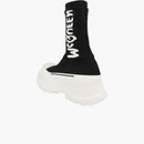 Alexander Mcqueen Tread Slick Boot Ribbed Black White (women's)