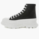 Alexander Mcqueen Tread Slick High-top Leather Sneaker Black White