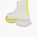 Alexander Mcqueen Tread Slick Lace Up Boot Leather White Lichen Yellow Gradient (women's)