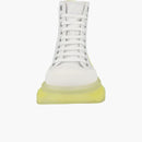 Alexander Mcqueen Tread Slick Lace Up Boot Leather White Lichen Yellow Gradient (women's)