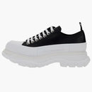 Alexander Mcqueen Tread Slick Low Lace Up Black Leather White