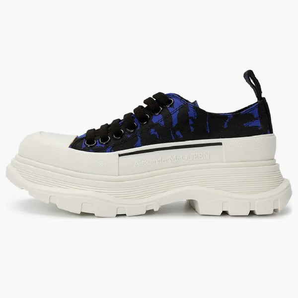 Alexander Mcqueen Tread Slick Low Lace Up Blue Black (women's)