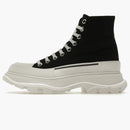 Alexander Mcqueen Tread Slick Lace Up Boot Black White (women's)