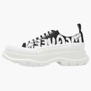 Alexander Mcqueen Tread Slick Low Lace Up Graffiti Shoes Black White (women's)