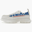 Alexander Mcqueen Tread Slick Low Lace Up Graffiti White White Blue