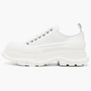 Alexander Mcqueen Tread Slick Low Lace Up White Leather (women's)