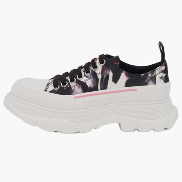 Alexander Mcqueen Watercolour Graffiti Tread Slick White Black Pink (women's)