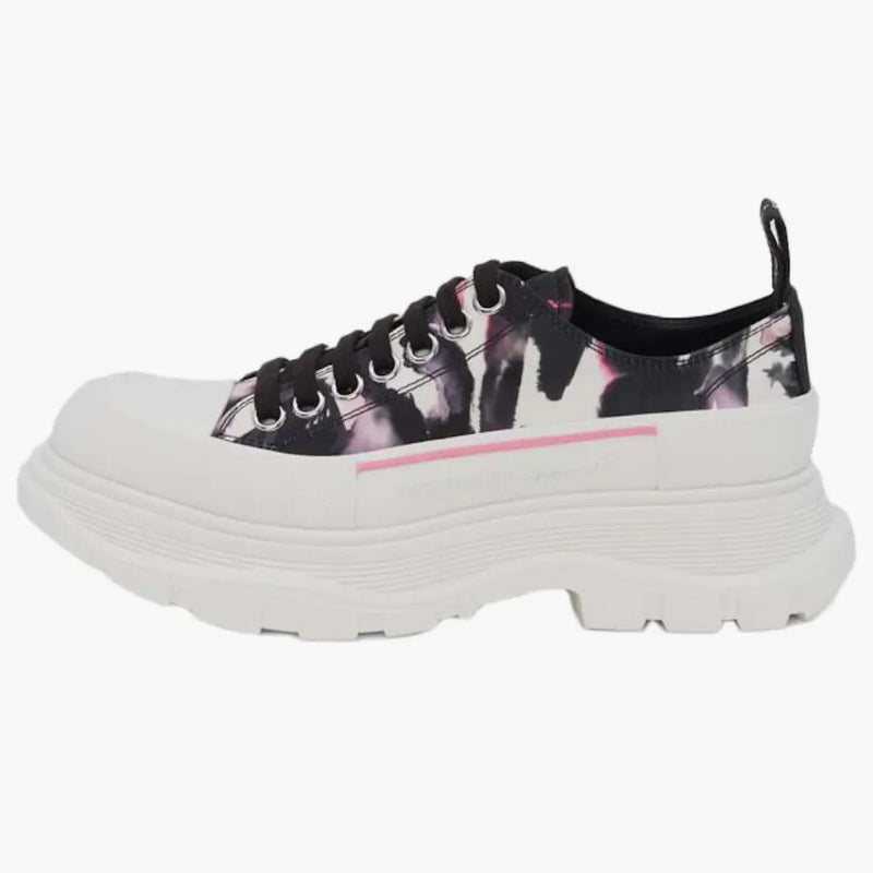 Alexander Mcqueen Watercolour Graffiti Tread Slick White Black Pink (women's)