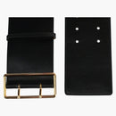 Alexander Mcqueen Wide Ecolux Military Belt Gold-tone Black