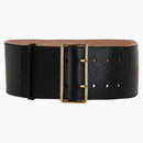 Alexander Mcqueen Wide Ecolux Military Belt Gold-tone Black
