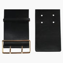 Alexander Mcqueen Wide Ecolux Military Belt Silver-tone Black