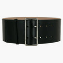 Alexander Mcqueen Wide Ecolux Military Belt Silver-tone Black