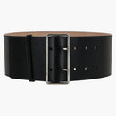 Alexander Mcqueen Wide Ecolux Military Belt Silver-tone Black