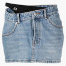 Alexander Wang Asymmetric Waistband Mini Bikini Skirt Light Indigo