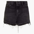 Alexander Wang Bite Denim Shorts Grey Adged