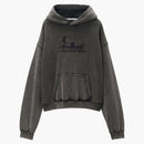 Alexander Wang Distressed Skyline Logo Graphic Hoodie Washed Charcoal