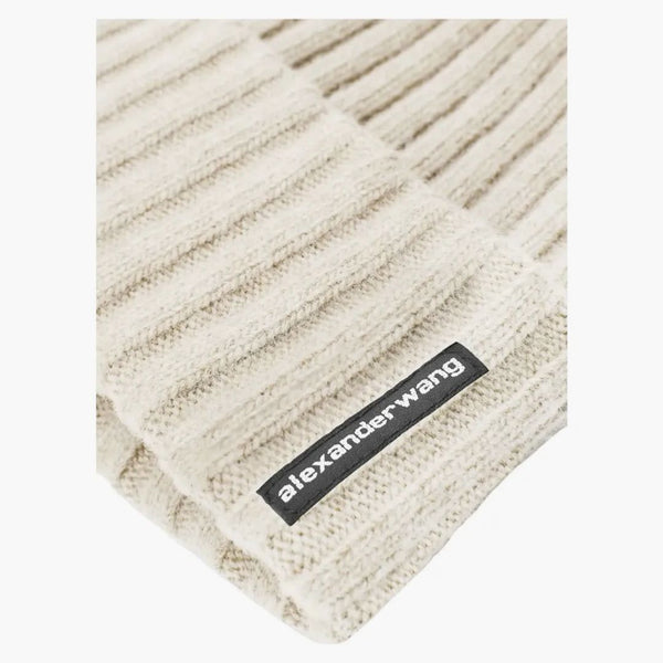 Alexander Wang logotypetikett beanie elfenben