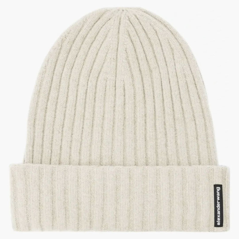 Alexander Wang logotypetikett beanie elfenben
