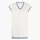 Alexander Wang Logo Stripe Tunic V-Neck Vest Off White/Marine