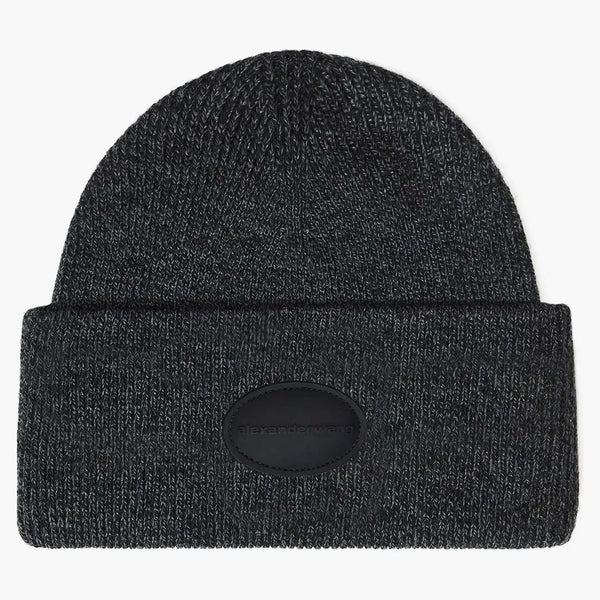 Alexander Wang Ribbed kupol Logo Patch Beanie Charcoal