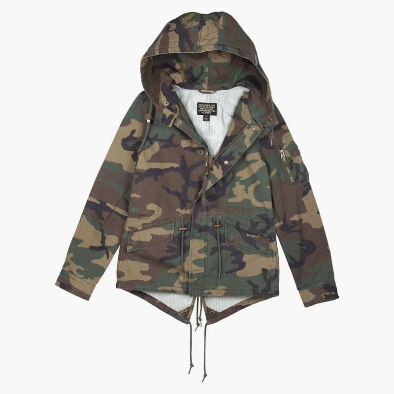 Alpha Industries Women's Swoop Fishtail Coat Camo/woodland Camo