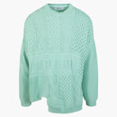 Ambush Patchwork Knit Crewneck Sweater Green
