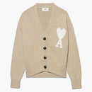 Ami Paris Ami de Coeur Boxy Fit Cardigan Beige/White