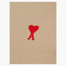 Ami Paris Ami de Coeur Classic Fit Crewneck Beige/Red