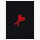 Ami Paris Ami de Coeur Embroidered Polo Shirt Black/Red