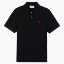 Ami Paris Ami de Coeur Embroidered Polo Shirt Black/Red
