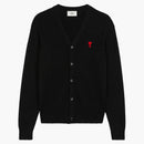 Ami Paris Ami de Coeur Extrafine Merino Wool Cardigan Black/Red
