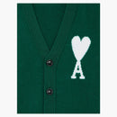 Ami Paris Ami de Coeur Merino Wool Oversize Cardigan Green/White