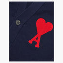 Ami Paris Ami de Coeur Merino Wool Oversize Cardigan Navy/Red