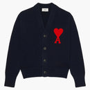 Ami Paris Ami de Coeur Merino Wool Oversize Cardigan Navy/Red