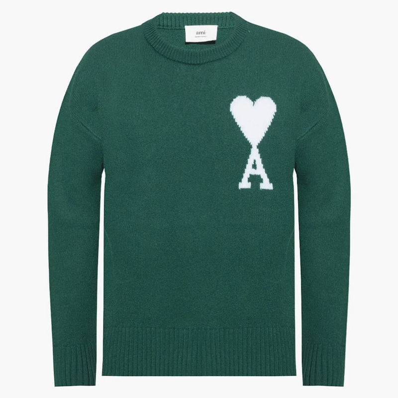 Ami paris ami de coeur lana merino lana di grandi dimensioni Green/bianco