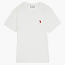 Ami paris ami de coeur parche logo camiseta clásica de ajuste blanco/rojo