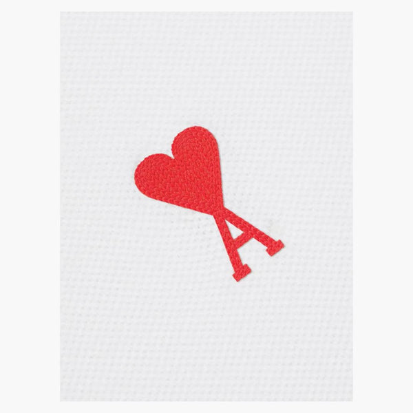 Ami Paris Ami De Coeur Polo Shirt White/red