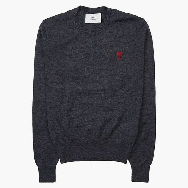Ami Paris Ami De Coeur Sweater Heather Grey