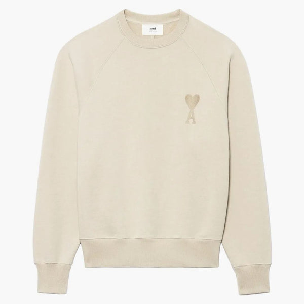 Ami paris ami de coeur Tonal Boxy Fit Crewneck Beige