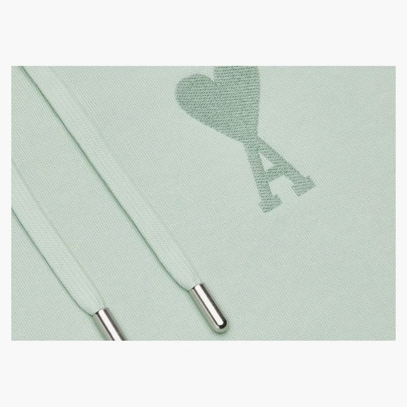 Ami Paris Ami De Coeur Tonal Hoodie Aqua