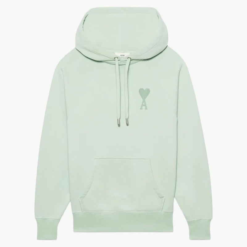 Ami Paris Ami De Coeur Tonal Hoodie Aqua