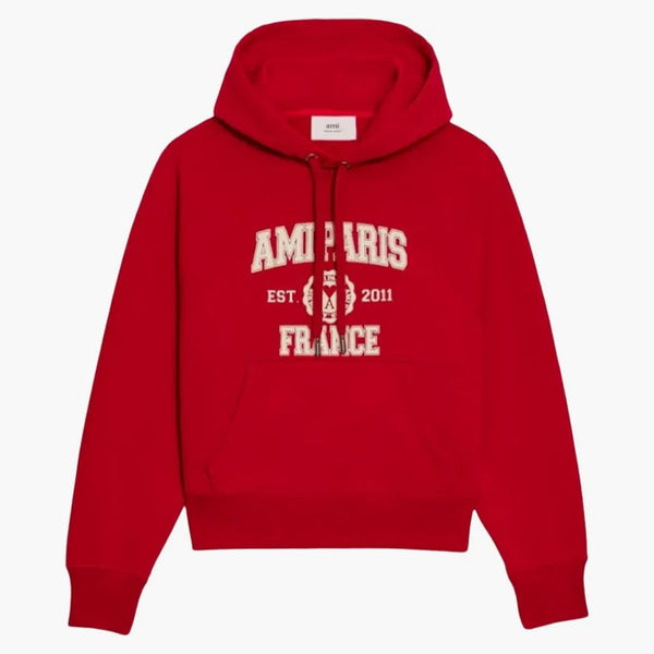 Ami paris ami paris france boxy fit sudadera roja/blanca