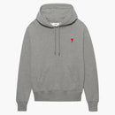 Ami Paris Ami de Coeur Classic Fit Hoodie Heather Gray/Red