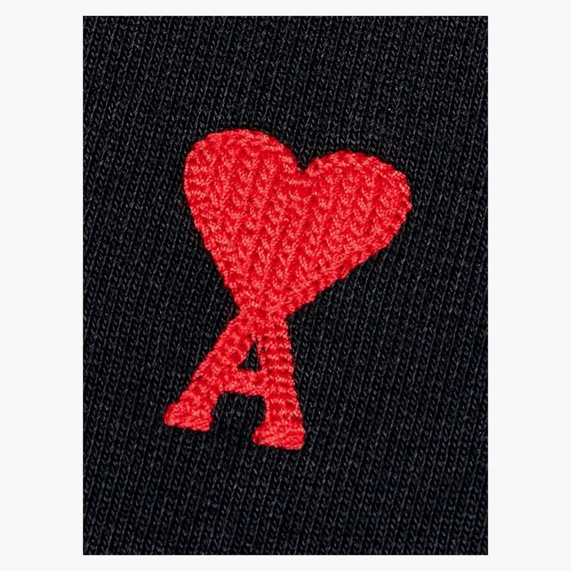 Ami Paris Ami De Coeur Embroidered Logo Crewneck Black/red
