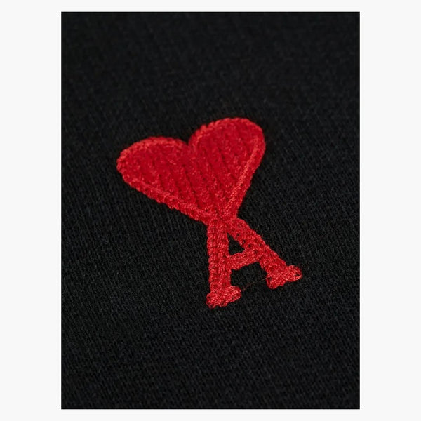 Ami Paris Ami de Coeur Empoidered Logo Hoodie Black/Red