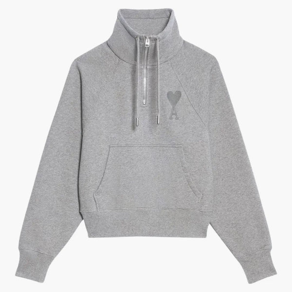 Ami paris ami de coeur medio zip boxy fit sudadera gris/gris