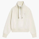 Ami Paris Ami De Coeur Half-zip Boxy Fit Sweatshirt Off White/off White