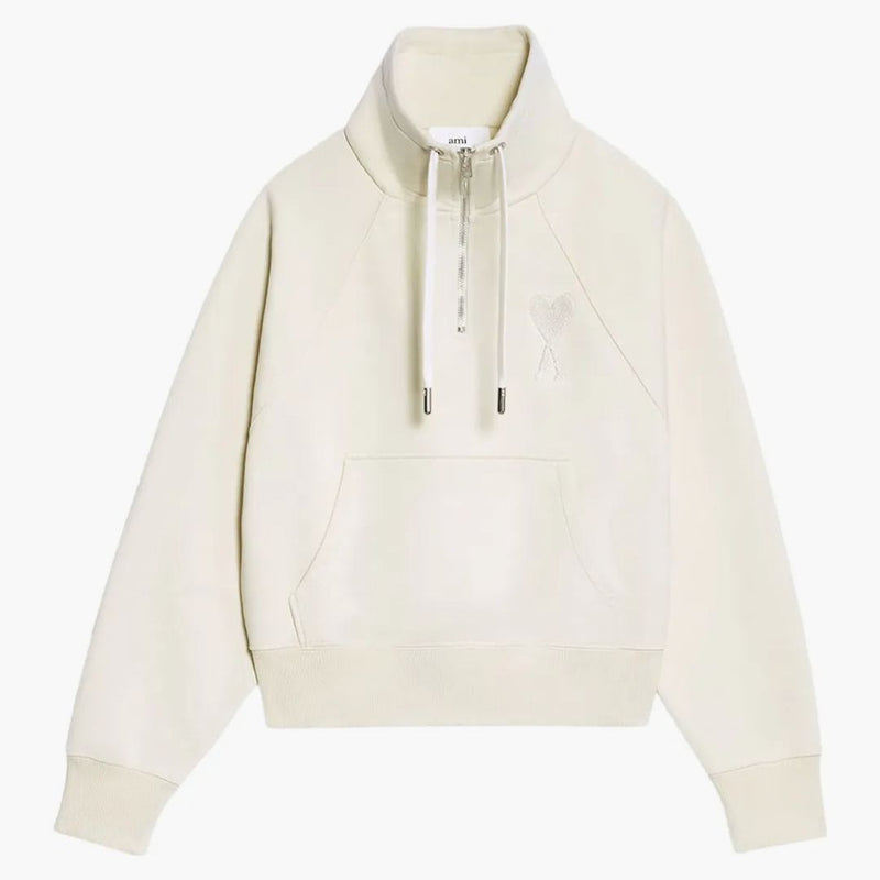 Ami Paris Ami de Coeur Half-Zip boxy fit mikina z bílé/off White