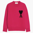 Ami Paris Ami de Coeur Merino Wool Crewneck Jumper Fuchsia/Black
